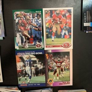 4 Jerry Rice NFL Trading Cards